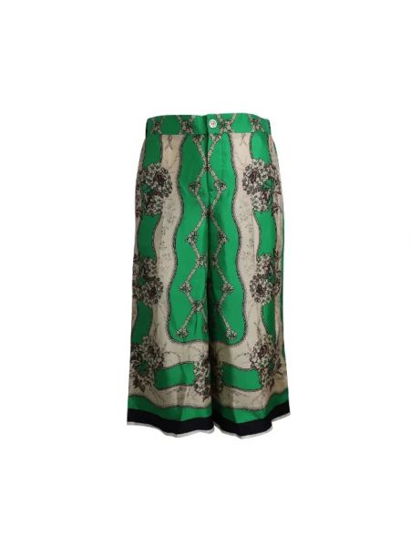Jedwabne spodnie Gucci Vintage zielone