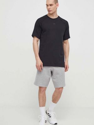 Pamučne kratke hlače s melange uzorkom Adidas Originals siva
