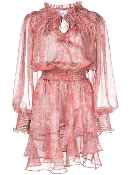 Мини рокля с принт с пейсли десен Misa Los Angeles розово