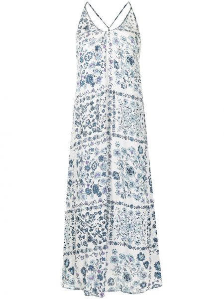 Платье макси в цветочный принт Poupette St Barth, синее