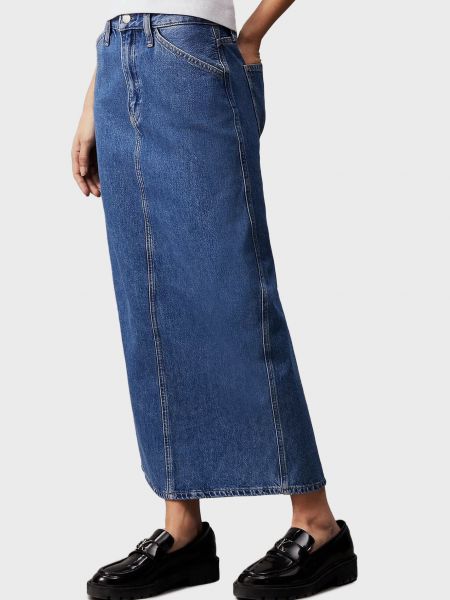 Джинсовая юбка с карманами Calvin Klein Jeans синяя