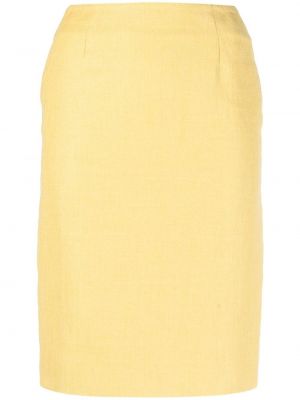 Jupe crayon taille haute Christian Dior jaune