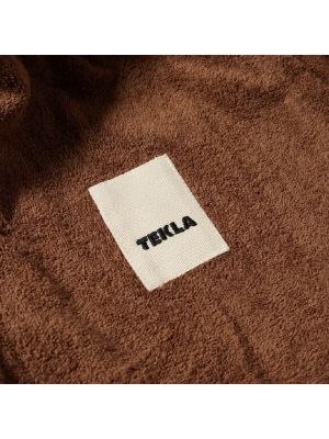 Махровый халат с капюшоном Tekla Fabrics коричневый