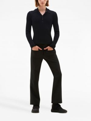 Polo en tricot avec manches longues Courrèges noir