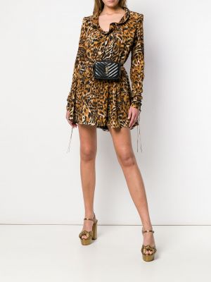 Vestido leopardo Saint Laurent marrón