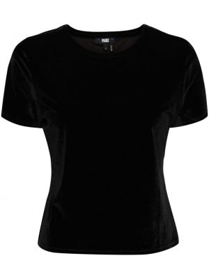 Veliūrinis marškinėliai Paige juoda