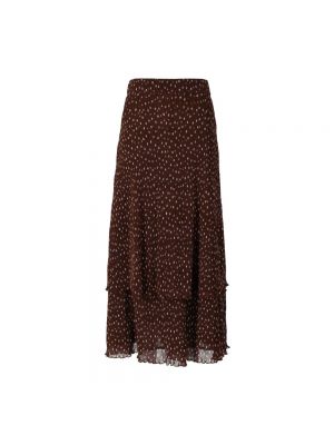 Falda larga Ganni marrón