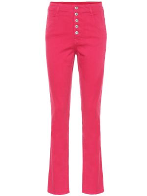 Straight fit džíny s vysokým pasem Simkhai růžové