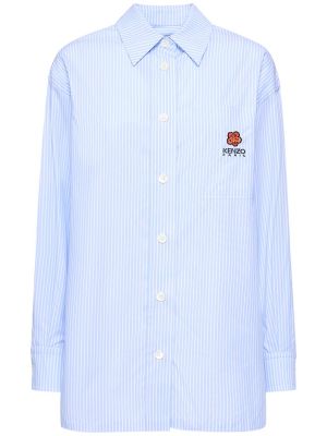 Camisa de algodón a rayas oversized Kenzo Paris azul