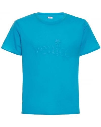 Памучна тениска с принт от джърси Erl синьо
