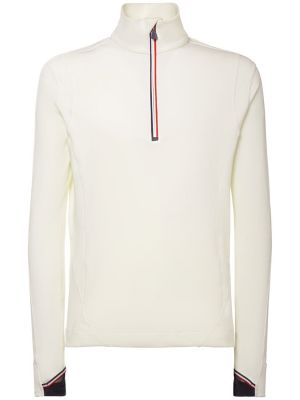 Sportiska stila džemperis neilona ar rāvējslēdzēju Moncler Grenoble balts