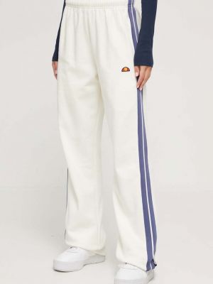 Бежевые хлопковые спортивные штаны с аппликацией Ellesse