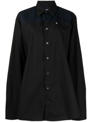 Bombažna srajca z vezenjem Raf Simons črna