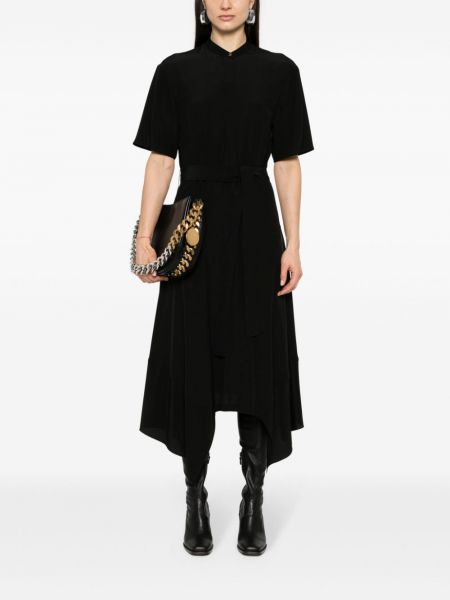 Krepové asymetrické šaty Stella Mccartney černé