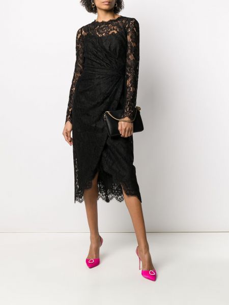 Sukienka koktajlowa dopasowana koronkowa Dolce And Gabbana czarna