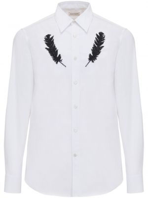Camicia con piume Alexander Mcqueen bianco