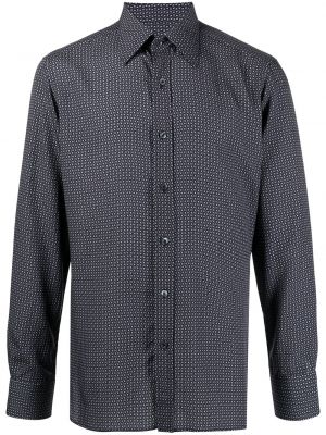 Camisa con estampado con estampado geométrico Tom Ford azul