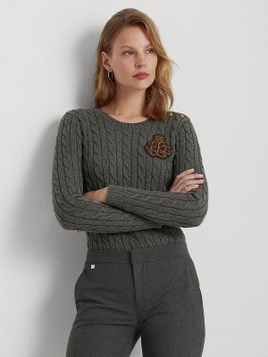 Jersey de algodón de tela jersey Lauren Ralph Lauren gris