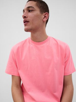 Хлопковая футболка Gap розовая