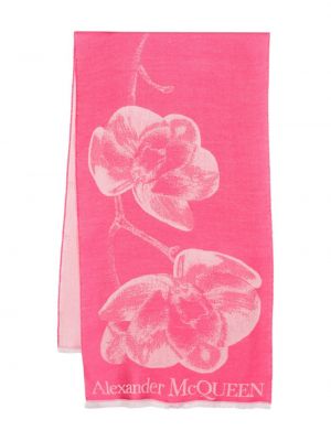 Sciarpa a fiori Alexander Mcqueen rosa