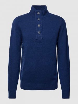 Dzianinowy sweter ze stójką Barbour niebieski