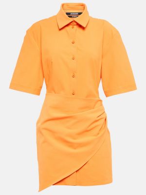 Sukienka bawełniana Jacquemus pomarańczowa