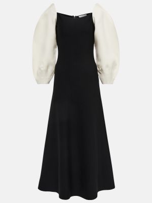 Vlněné midi šaty Gabriela Hearst černé