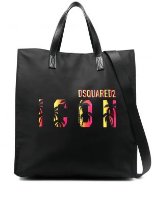 Nakupovalna torba s potiskom Dsquared2 črna