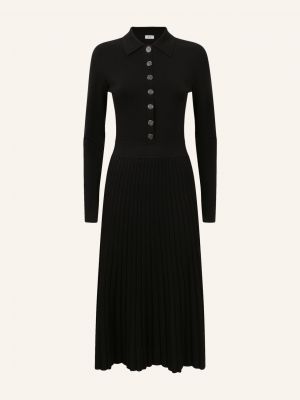 Dzianinowa sukienka plisowana Reiss czarna