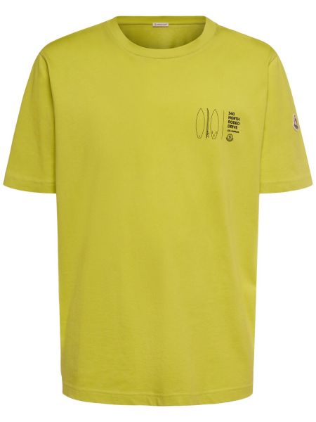 T-shirt en coton à imprimé Moncler jaune