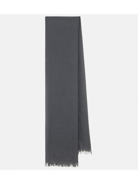 Pañuelo de seda de cachemir con estampado de cachemira Brunello Cucinelli gris