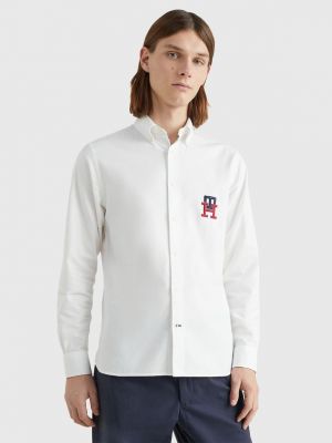 Hosszú ujjú pamut ing Tommy Hilfiger - fehér