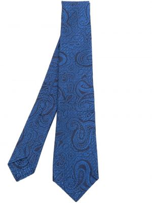 Cravatta con stampa paisley Kiton blu
