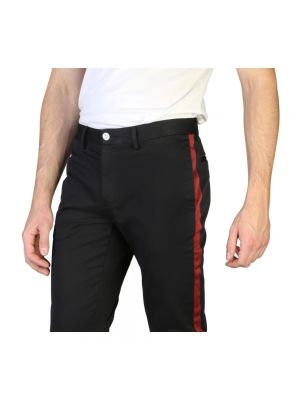 Pantalones con botones de algodón Tommy Hilfiger negro