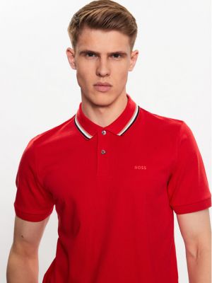 Polo marškinėliai slim fit Boss raudona
