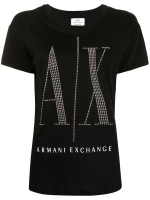 Bombažna majica z žeblji Armani Exchange