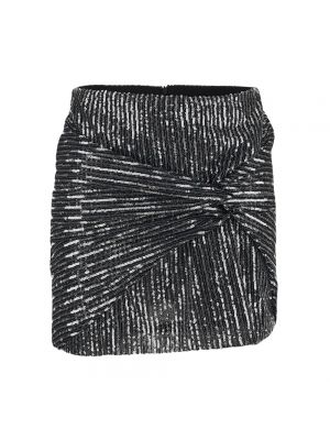 Mini spódniczka z cekinami w paski Semicouture czarna