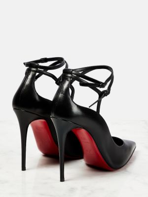 Кожени полуотворени обувки Christian Louboutin черно