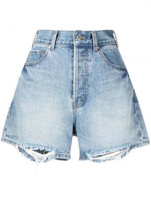 Rippet jeans-shorts We11done blå