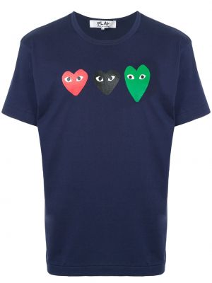 Camiseta con estampado Comme Des Garçons Play azul