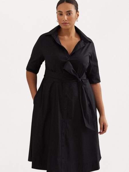 Повседневное платье мини с коротким рукавом Lauren Ralph Lauren Woman черное