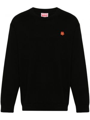 Vuneni džemper s cvjetnim printom Kenzo crna