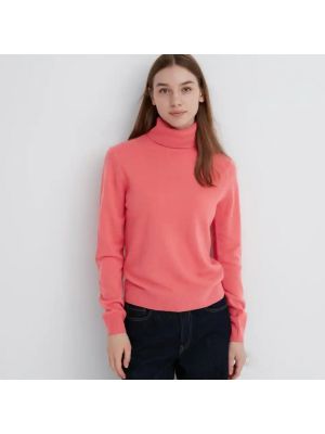 Кашемировый свитер Uniqlo розовый