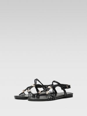 Kožené sandály z imitace kůže Jenny Fairy černé