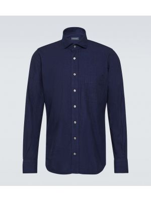 Βαμβακερό πουκάμισο Thom Sweeney μπλε