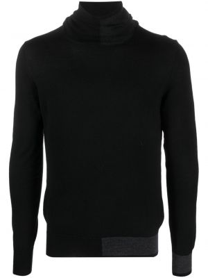 Vlněný svetr z merino vlny Del Carlo černý