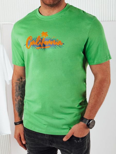Тениска с принт Dstreet зелено