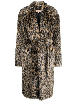 Krzneni kaput s printom s leopard uzorkom Michael Michael Kors smeđa