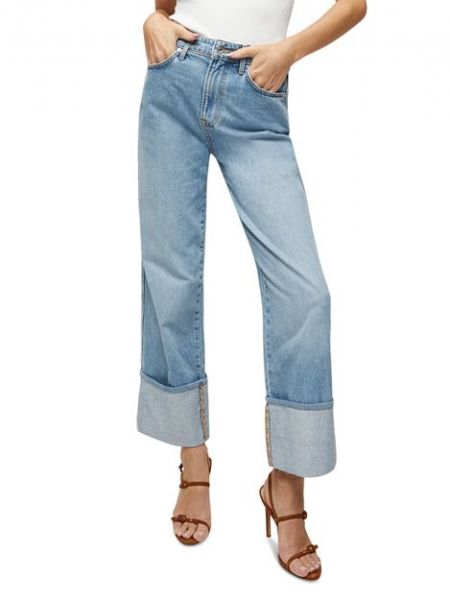 Прямые джинсы с высокой талией Veronica Beard синие