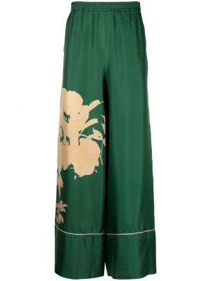 Φλοράλ μεταξωτό παντελόνι με σχέδιο Pierre-louis Mascia πράσινο